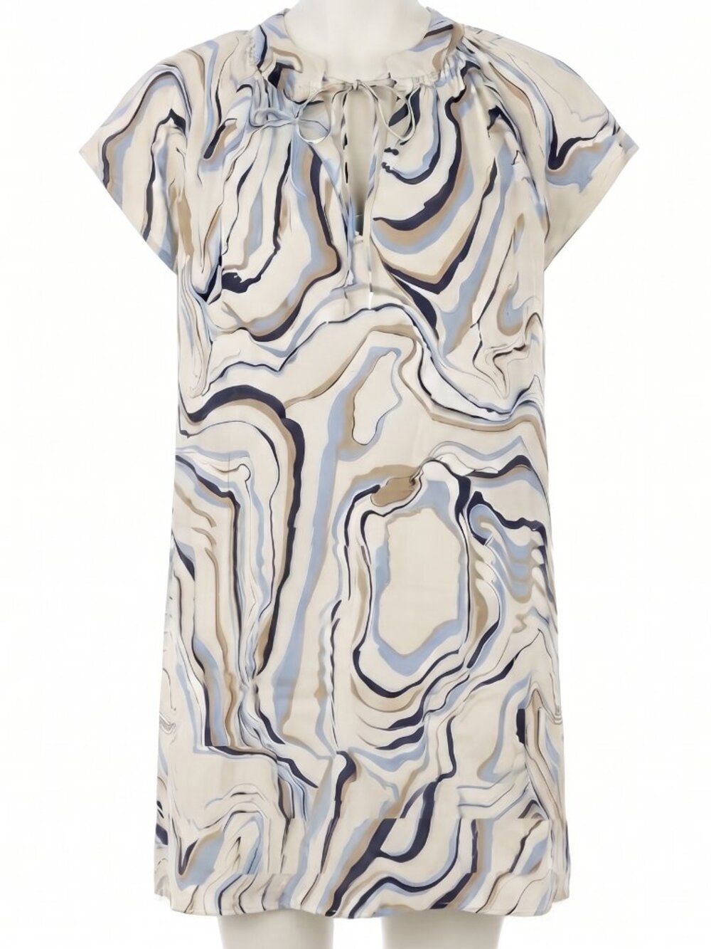Chinti & Parker Luxury Silk Abstract Swirl Print Mini Dress/Tunic Size 6